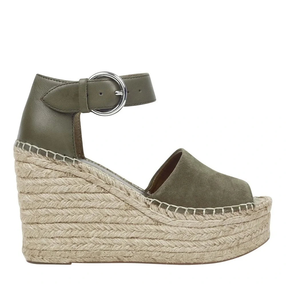 𝅺MARC Fisher Green Suede Alida Espadrille Shoes 9.5